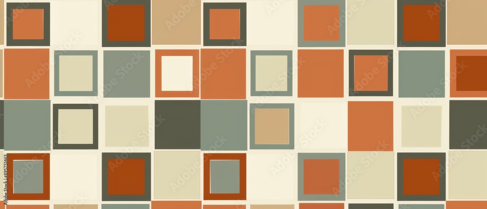 Repeating squares, neutral earth tones, flat design illustration Repeating squares, neutral earth tones, flat design illustration
