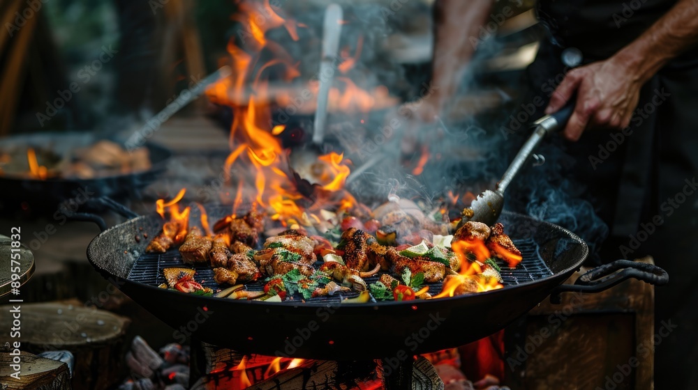 aroma and sizzle of your favorite grilled dish cooking over an open flame. aroma and sizzle of your favorite grilled dish cooking over an open flame.