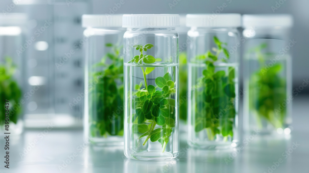 Microbial fermentation process in a futuristic lab, food biotech, creating novel flavors Microbial fermentation process in a futuristic lab, food biotech, creating novel flavors