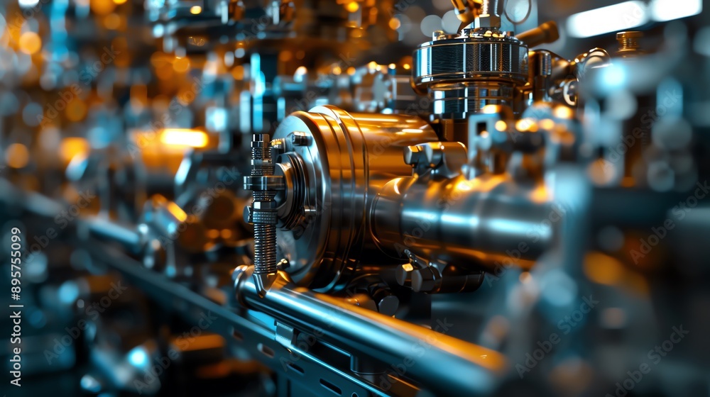 Close-up of intricate industrial machinery with metallic components, showcasing engineering precision and mechanical complexity. Close-up of intricate industrial machinery with metallic components, showcasing engineering precision and mechanical complexity.