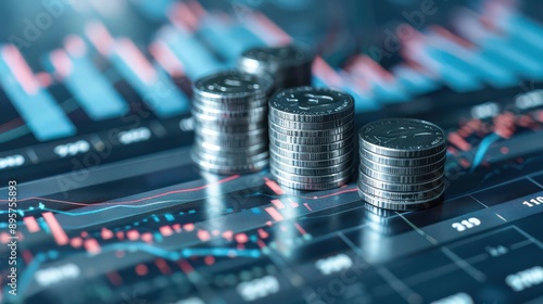 Financial chart showcasing growth strategy and rising profits, emphasizing forwardlooking insights with sleek visuals