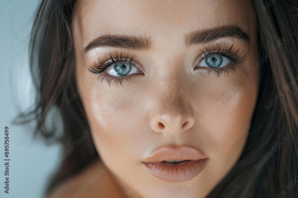 Close up of eye with eyelash extensions ,beauty salon treatment Close up of eye with eyelash extensions ,beauty salon treatment