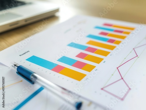 Growth strategy graph depicting profit trends, featuring contemporary and vibrant aesthetics