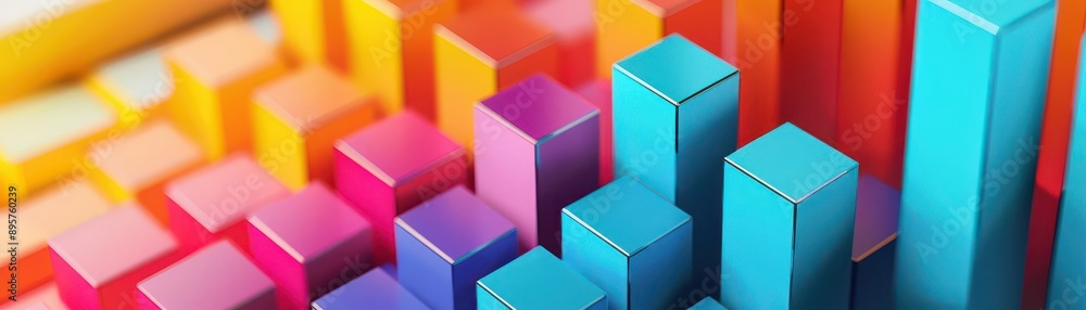 Fototapeta premium Hopeful graph showcasing future economic trends, with vibrant colors and a modern, optimistic design