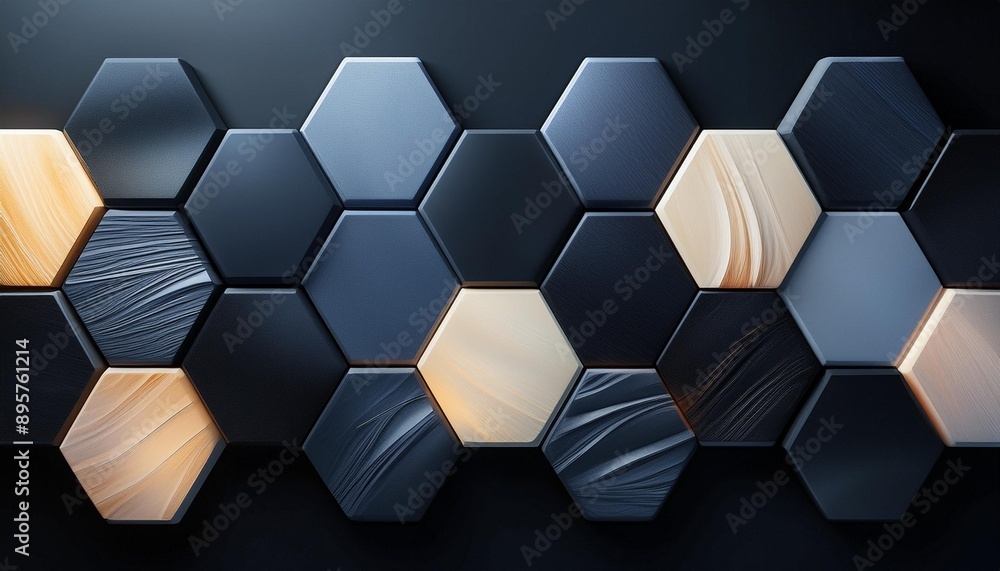 Czarne tło z geometrycznymi sześcianami ułożonymi w kształt plastra miodu Czarne tło z geometrycznymi sześcianami ułożonymi w kształt plastra miodu