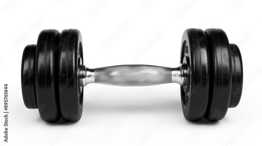Black dumbbell isolated on white background with clipping path Black dumbbell isolated on white background with clipping path