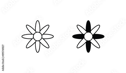 Aster icon design with white background stock illustration