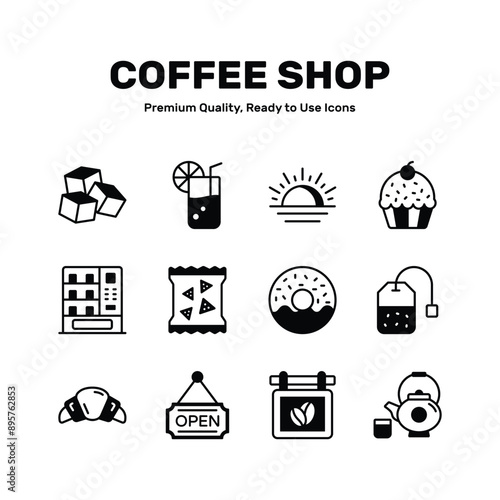 Take a look at this amazing coffee shop icons set photo