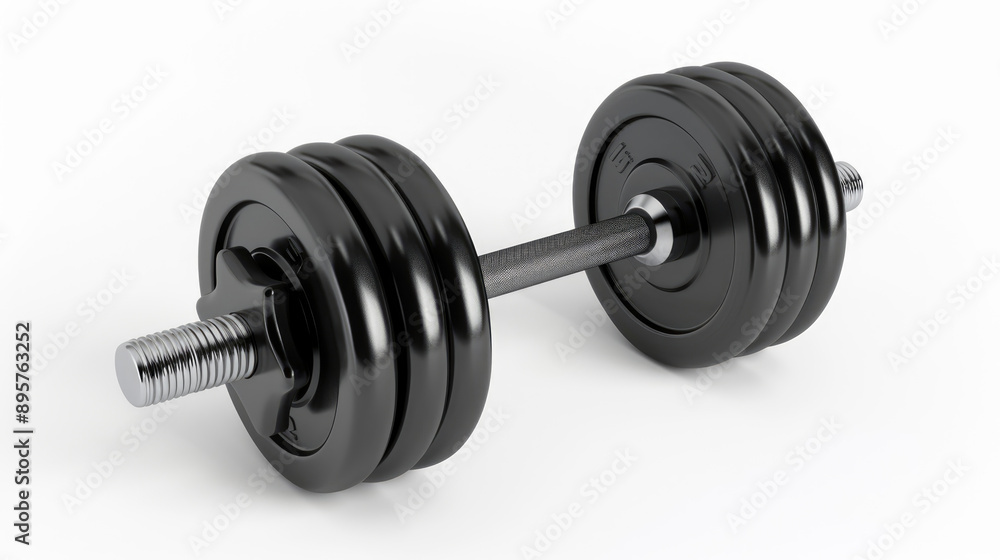 Black dumbbell isolated on white background with clipping path Black dumbbell isolated on white background with clipping path