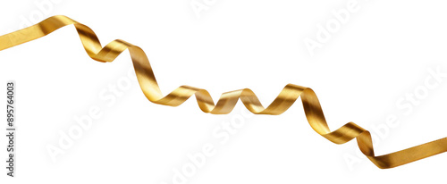 PNG Elegant golden ribbon on white