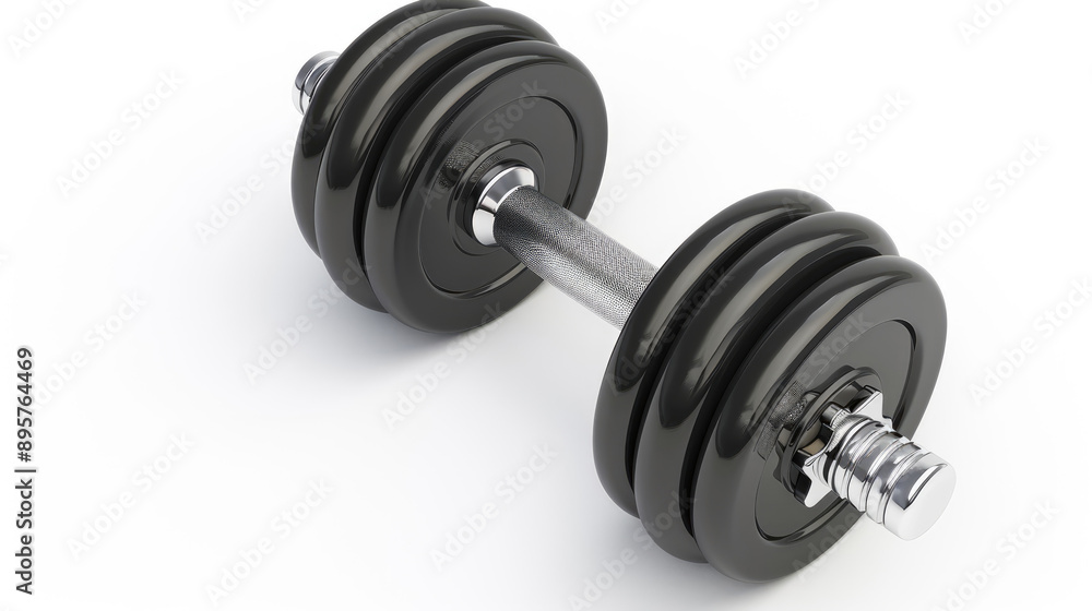 Black dumbbell isolated on white background with clipping path Black dumbbell isolated on white background with clipping path