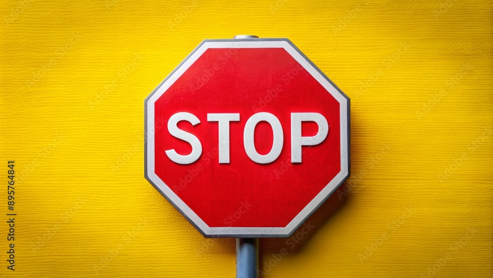 A bold red stop sign with a bright yellow background and a subtle grey tone conveying a strong professional message. A bold red stop sign with a bright yellow background and a subtle grey tone conveying a strong professional message.