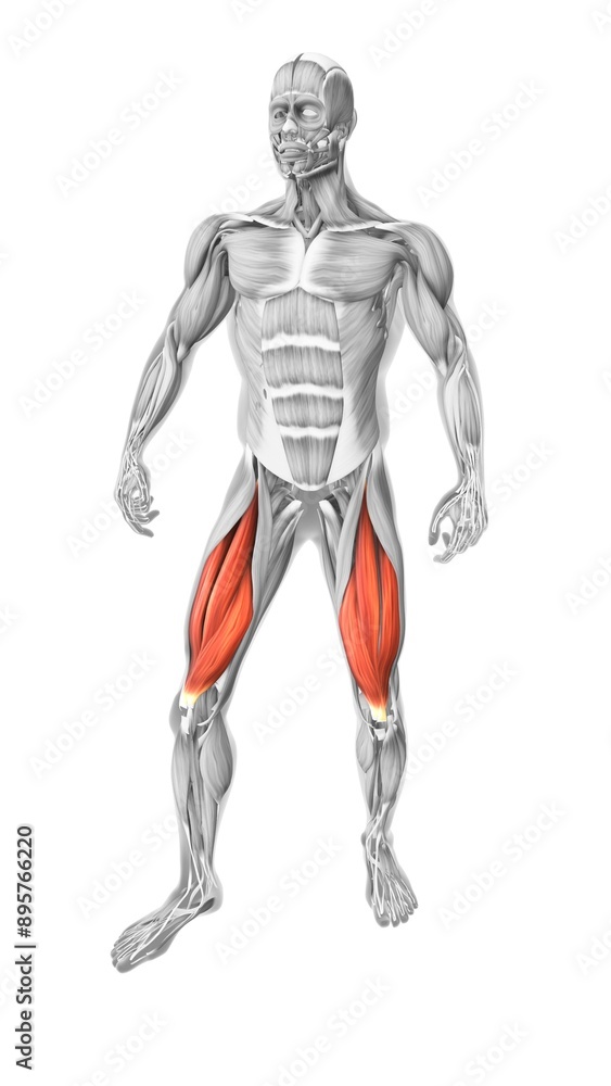 Rectus femoris muscles in the human muscular system Rectus femoris muscles in the human muscular system