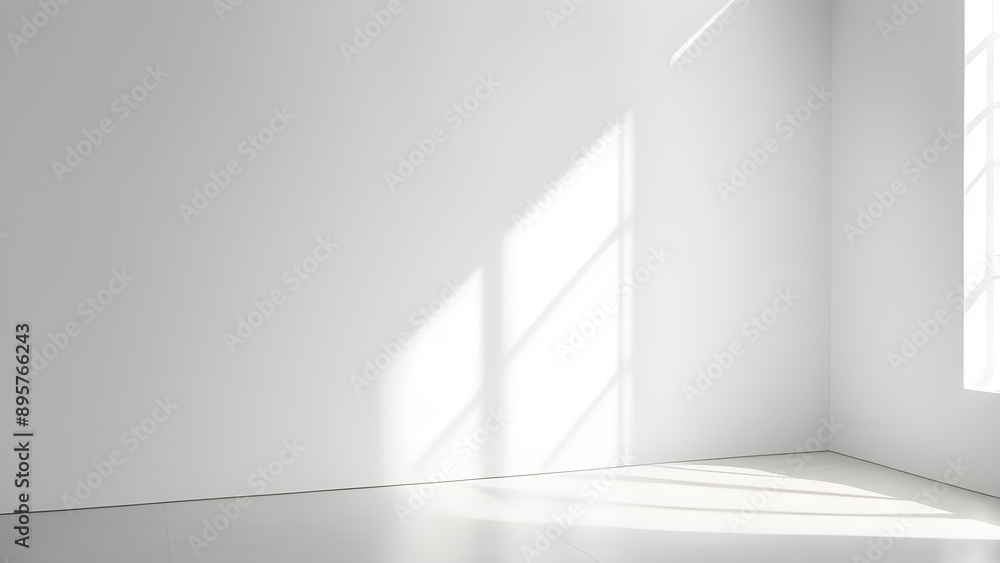 White empty room with window and sunlight. White empty room with window and sunlight.