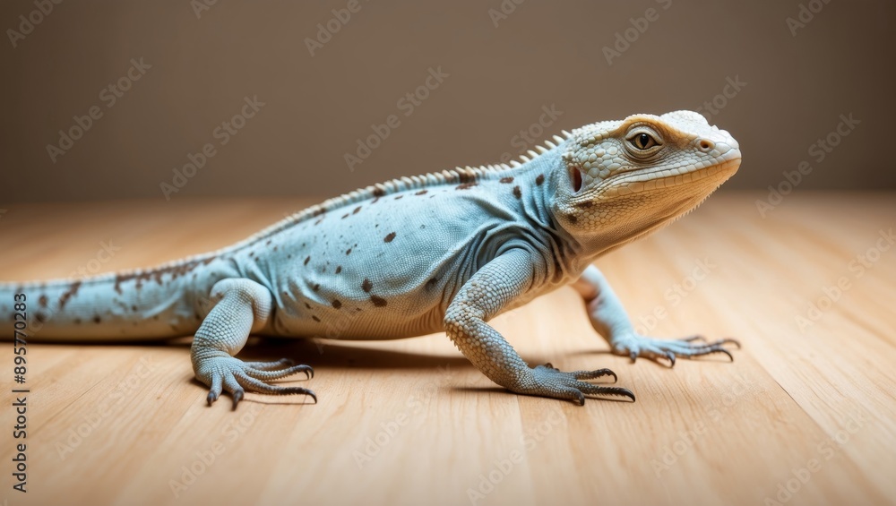 Fototapeta premium Sick Lizard with Pale Skin and Slow Movements