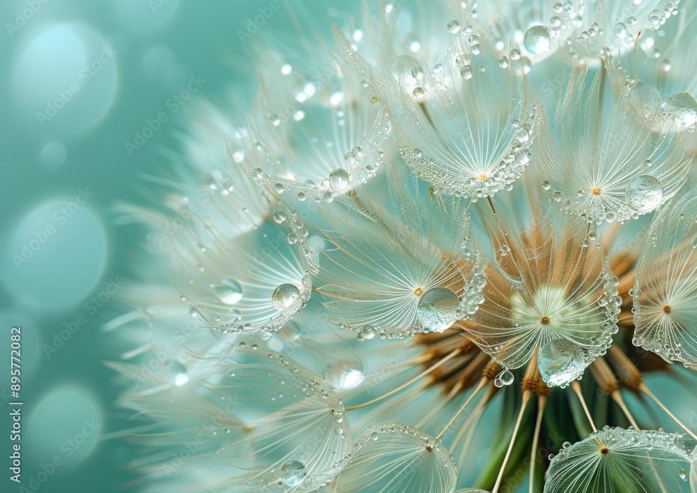 Fototapeta premium Dandelion with Dew Drops