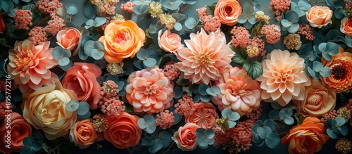 Wallpaper Mural Floral Arrangement with Peach and White Blooms Torontodigital.ca