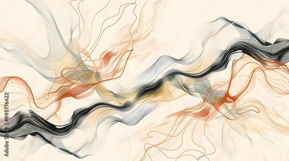 Fototapeta premium Nature-Inspired Abstract: An abstract background inspired by natural elements, with flowing lines and organic shapes. 