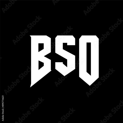 BSO letter logo design for technology company. BSO logo design black and white color combination. BSO logo, BSO vector, BSO design, BSO icon, BSO alphabet. BSO typography logo design. photo