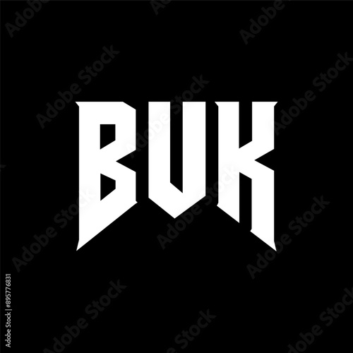 BUK letter logo design for technology company. BUK logo design black and white color combination. BUK logo, BUK vector, BUK design, BUK icon, BUK alphabet. BUK typography logo design.