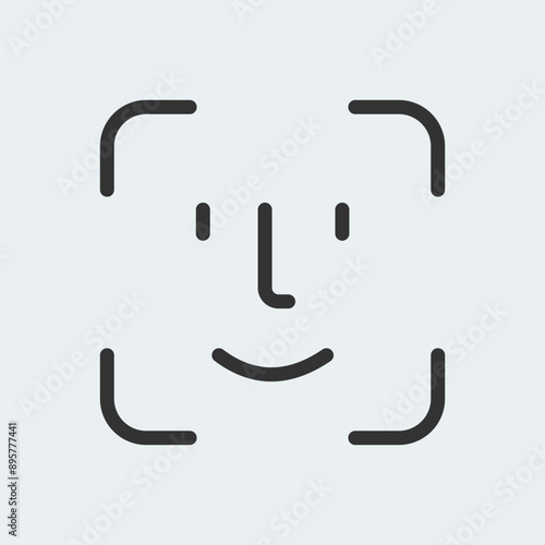 Face ID verification icon vector design.