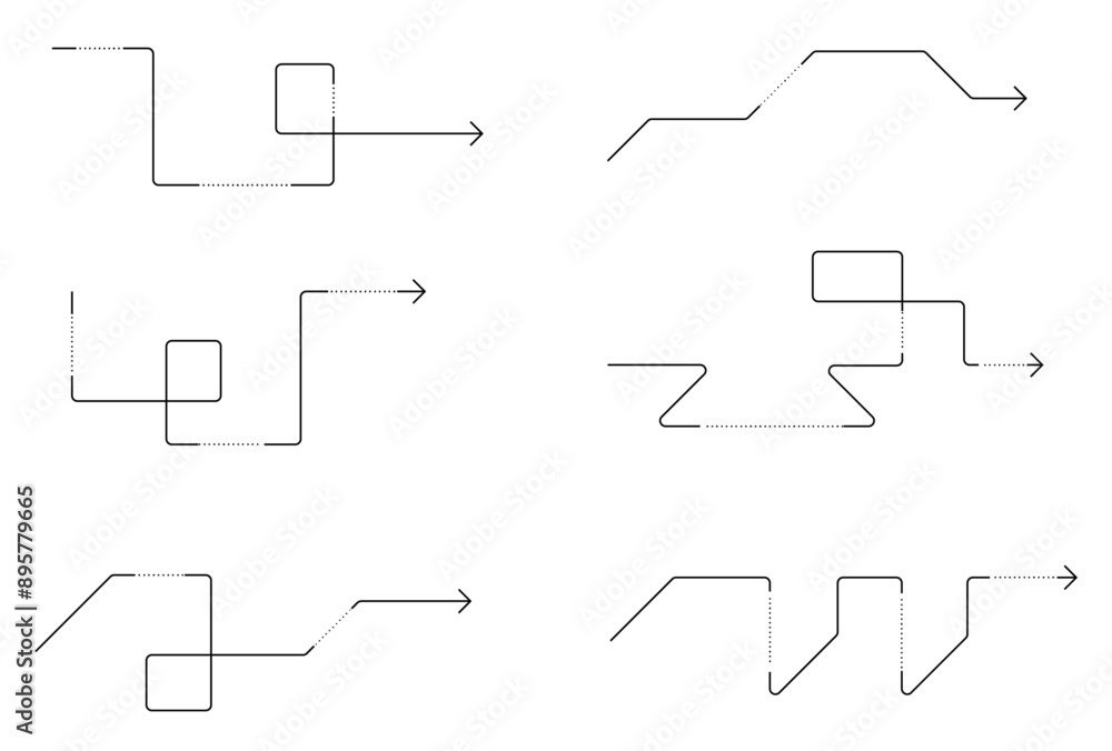 Unusual modern futuristic thin geometric arrows Unusual modern futuristic thin geometric arrows