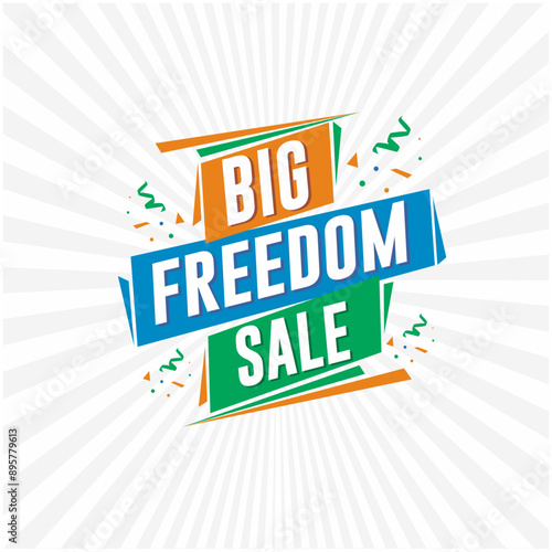Abstract Colorful. Indian Tri Colors, Big Freedom Sale Logo Unit Design Vector Template