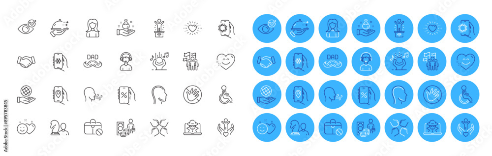 Covid app, Leadership and Volunteer line icons pack. Head, Do not touch, Woman web icon. Check eye, Smile chat, Consultant pictogram. Father day, Location app, Chemistry lab. Vector Covid app, Leadership and Volunteer line icons pack. Head, Do not touch, Woman web icon. Check eye, Smile chat, Consultant pictogram. Father day, Location app, Chemistry lab. Vector