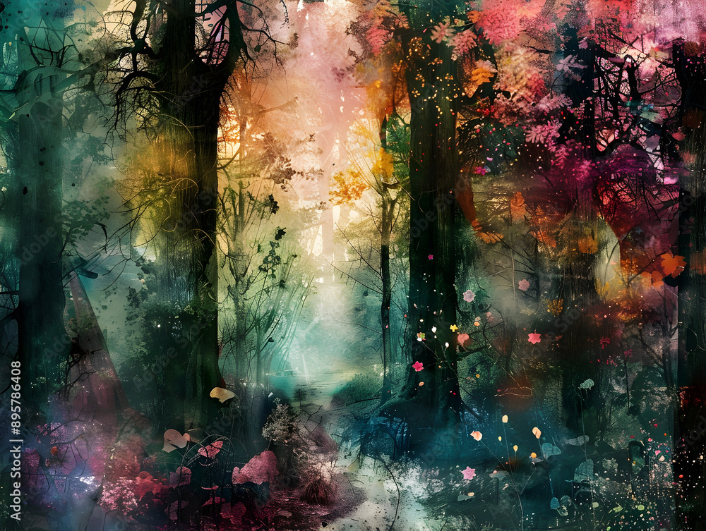 Forest of dreams background illustration Forest of dreams background illustration