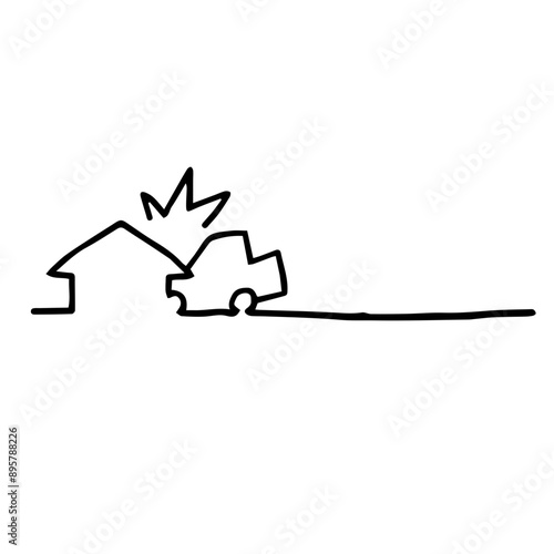 家に車が突っ込む