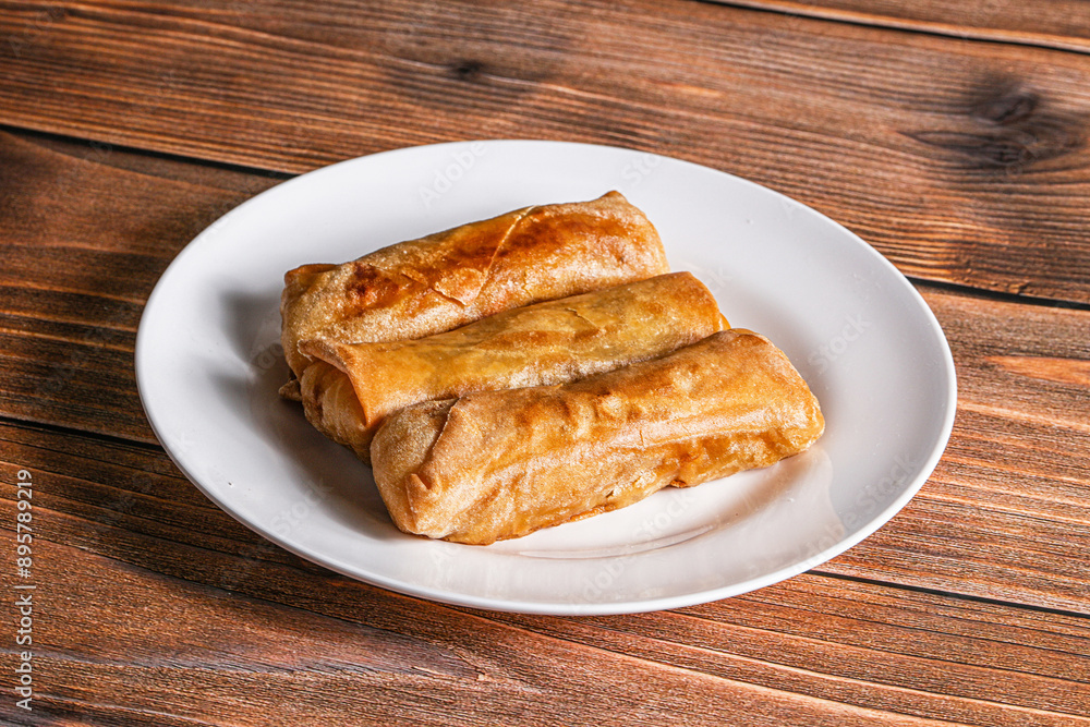 Traditional crispy fried stuffed springroll