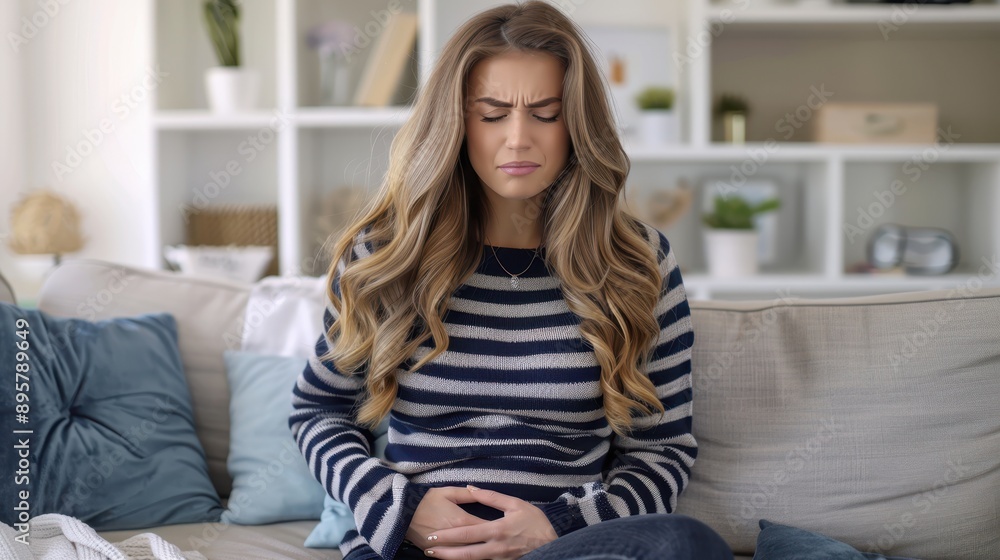 The woman with a stomachache The woman with a stomachache