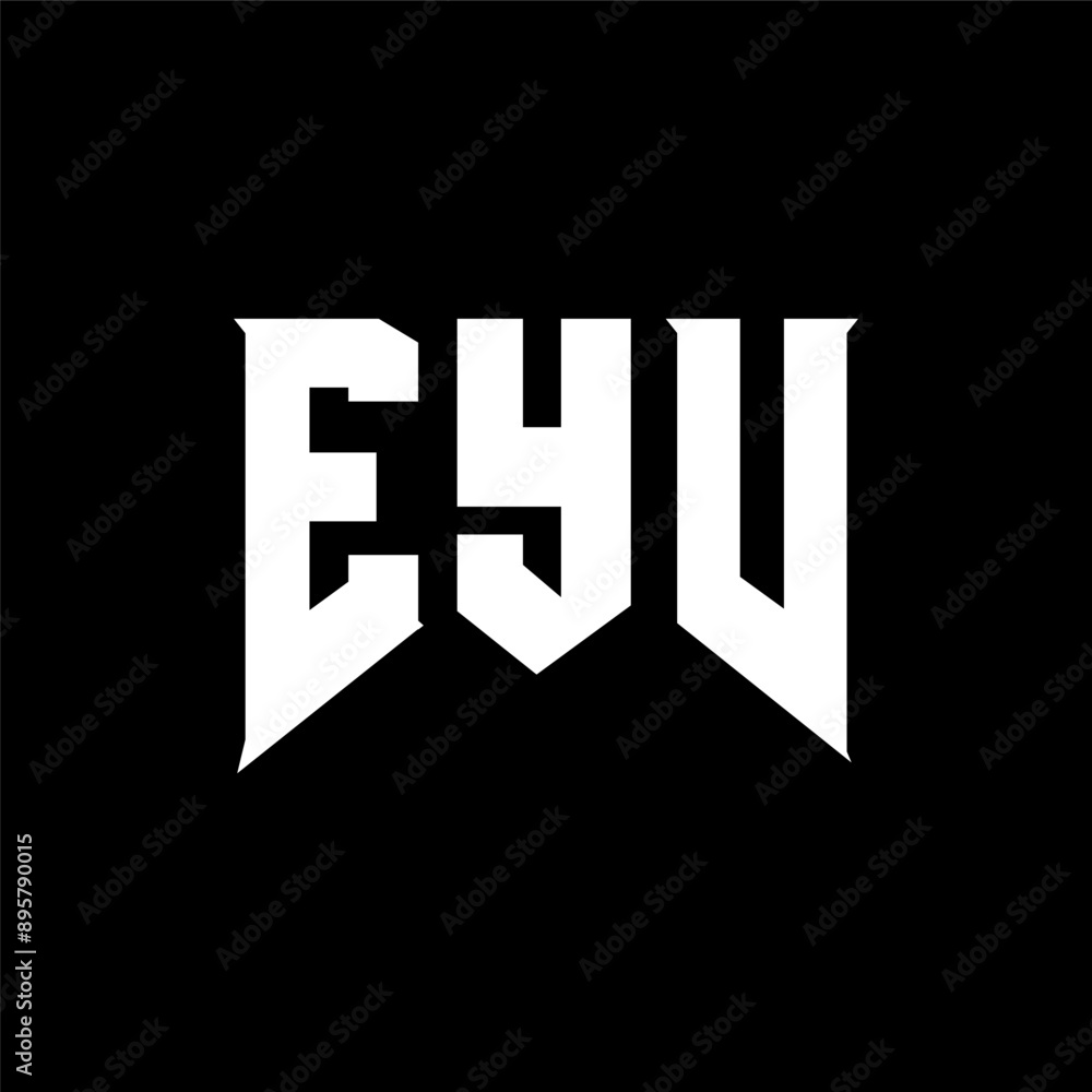 Obraz premium EYV letter logo design for technology company. EYV logo design black and white color combination. EYV logo, EYV vector, EYV design, EYV icon, EYV alphabet. EYV typography logo design.