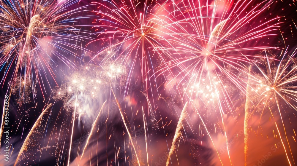 Naklejka premium Industrial grade fireworks commercial pyrotechnics professional firework displays large scale celebrations entertainment events spectacular visual effects skilled pyrotechnicians explosive