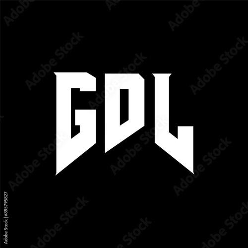 GDL letter logo design for technology company. GDL logo design black and white color combination. GDL logo, GDL vector, GDL design, GDL icon, GDL alphabet. GDL typography logo design. photo