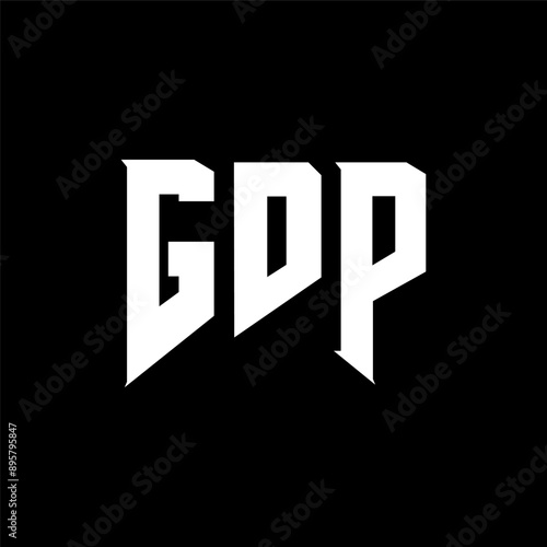 GDP letter logo design for technology company. GDP logo design black and white color combination. GDP logo, GDP vector, GDP design, GDP icon, GDP alphabet. GDP typography logo design.