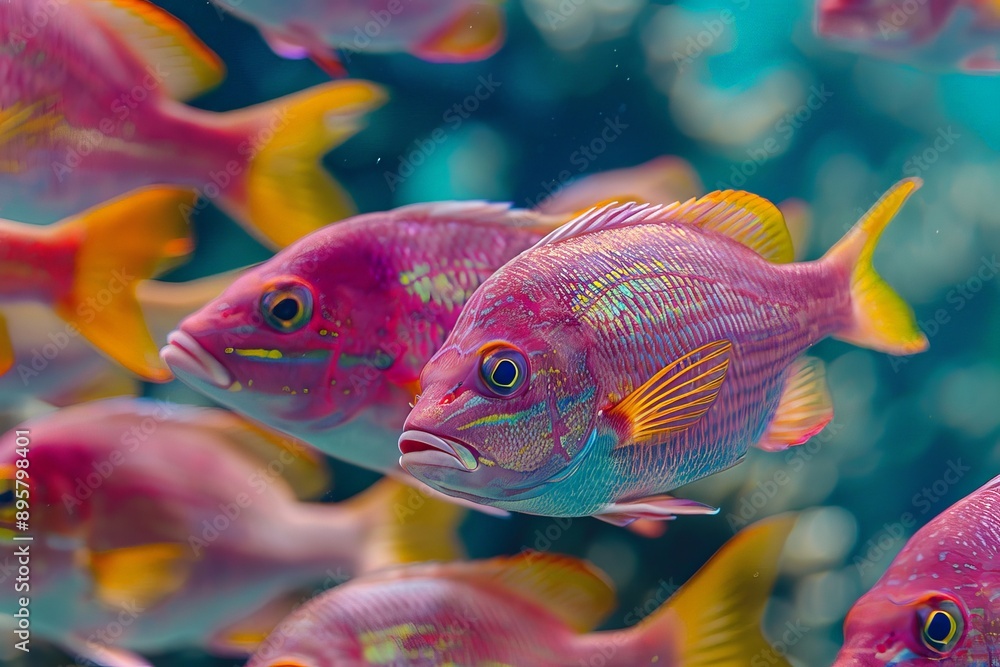 snapper fish moving together snapper fish moving together