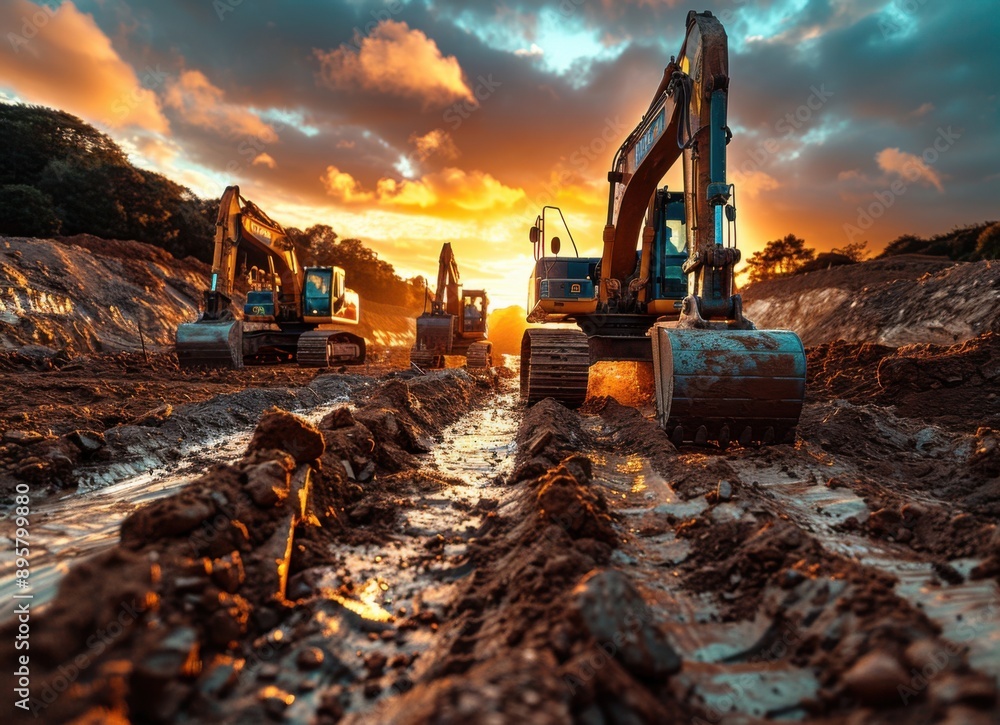 Construction Site Sunset Construction Site Sunset