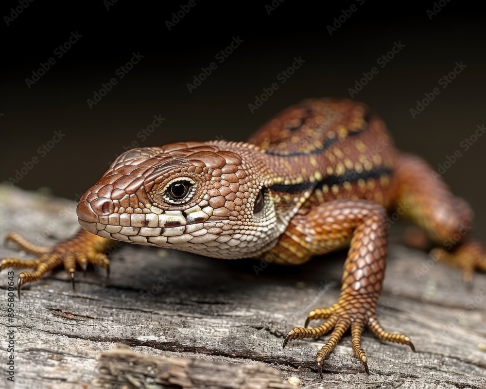 Close-up of a lizard on a tree branch Close-up of a lizard on a tree branch