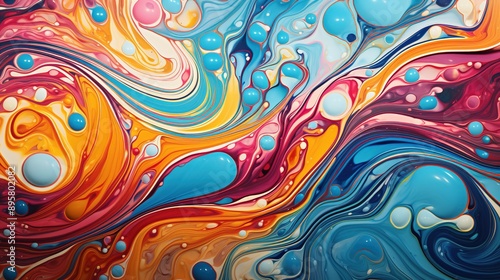 Traditional Ottoman Turkish marbling art patterns as abstract colorful background
