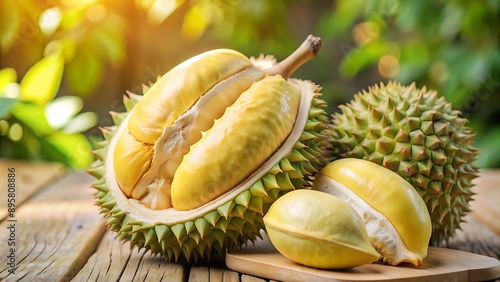 High resolution close up image of a durian fruit
