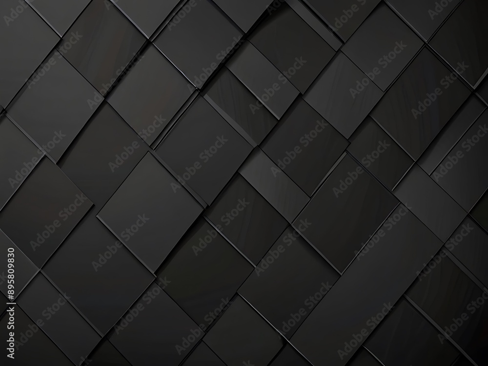 Polished, Semi gloss Wall background with tiles. square tile Wallpaper with 3D, black blocks. 3D Render background Polished, Semi gloss Wall background with tiles. square tile Wallpaper with 3D, black blocks. 3D Render background