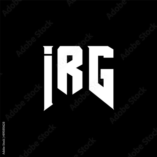 IRG letter logo design for technology company. IRG logo design black and white color combination. IRG logo, IRG vector, IRG design, IRG icon, IRG alphabet. IRG typography logo design. photo