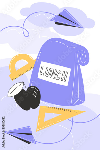 School Lunch and Supplies Poster