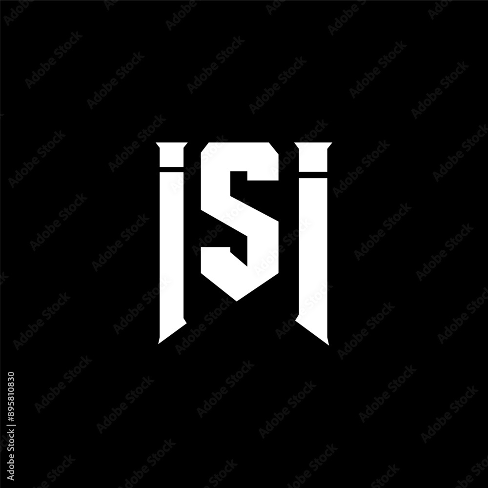 Obraz premium ISI letter logo design for technology company. ISI logo design black and white color combination. ISI logo, ISI vector, ISI design, ISI icon, ISI alphabet. ISI typography logo design.