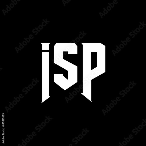 ISP letter logo design for technology company. ISP logo design black and white color combination. ISP logo, ISP vector, ISP design, ISP icon, ISP alphabet. ISP typography logo design.