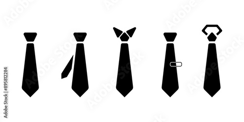 Tie icon set. Vector tie illustration design. tie silhouette set