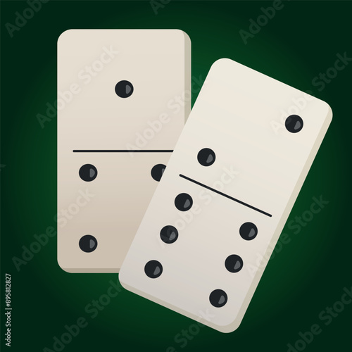 Vector image of chips from the board game dominoes. Concept of spending time together. Gambling. Element for your design