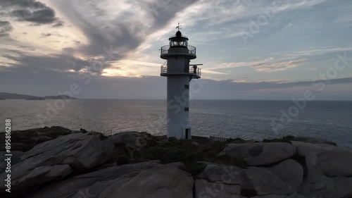 Faro de Punta Roncadoiro en Xove Lugo photo