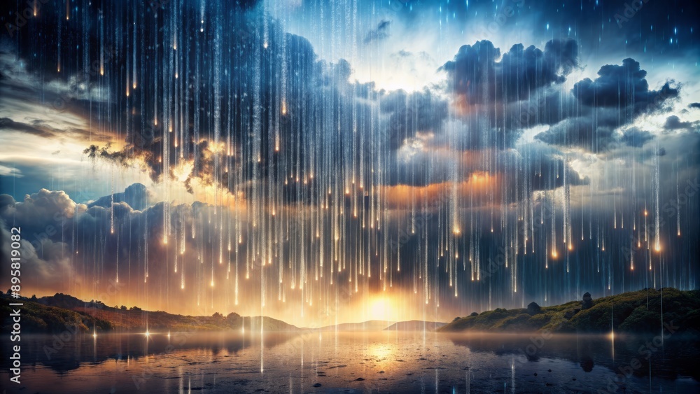 Ethereal misty veil drifts across darkened sky as raindrops cascade down, blurring boundaries between reality and mystique in screen-blended background. Ethereal misty veil drifts across darkened sky as raindrops cascade down, blurring boundaries between reality and mystique in screen-blended background.